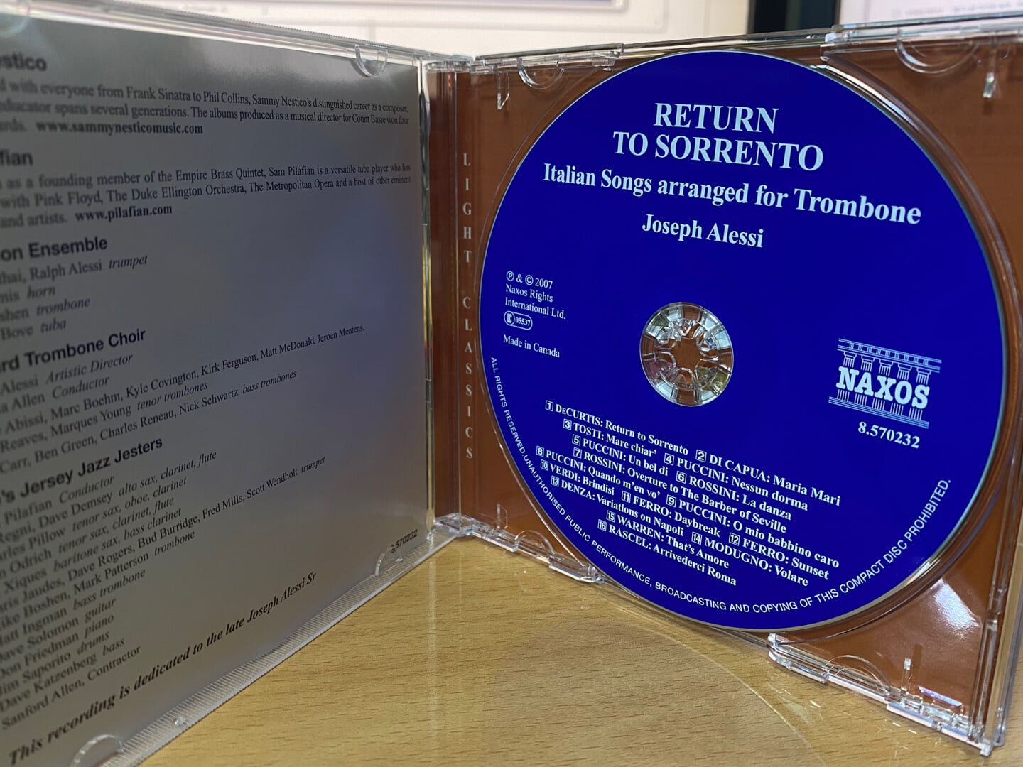 조셉 아레시 - Joseph Alessi - Return To Sorrento Italian Songs Arranged For Trombone [캐나다발매]