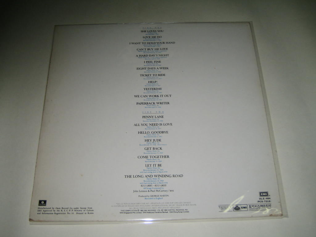 비틀즈 THE BEATLES GREATEST HITS 20 ,,, LP음반