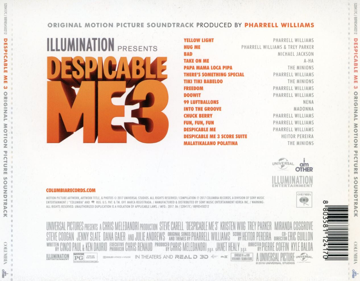 슈퍼배드 3 - Despicable Me 3 OST