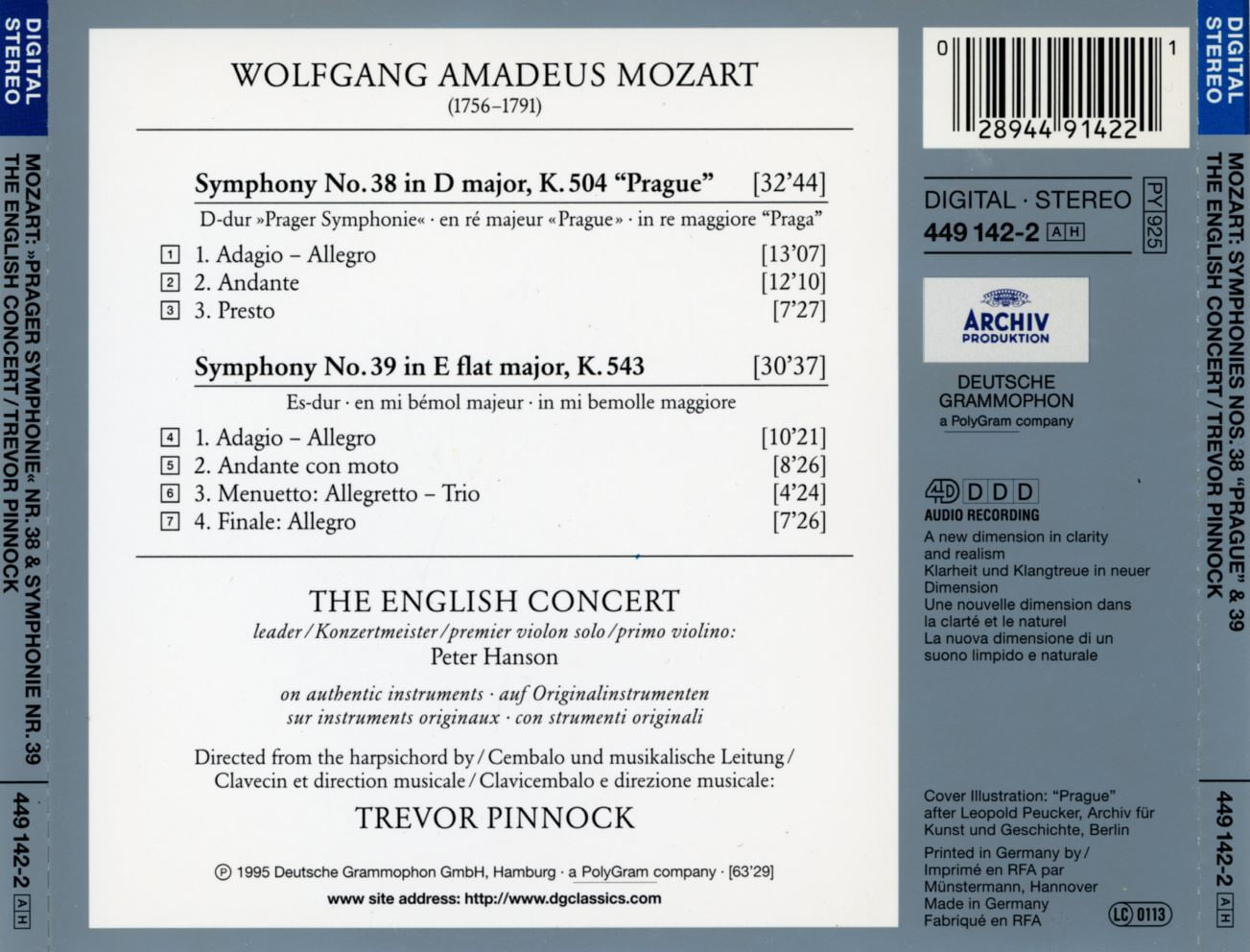 트레버 피녹 - Trevor Pinnock - Mozart Symphonies Nos. 38 "Prague" & 39 [독일발매]