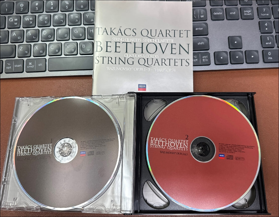 Beethoven : "Razumovsky" (라주모프스키) Op.59, 1 - 3 / "Harp" Op.74 - 타카치 사중주단 (Takacs Quartet)(2CD)(독일발매)