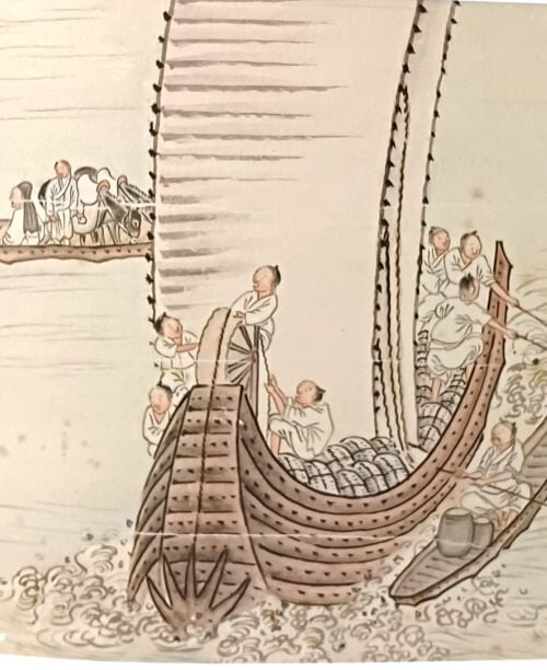 조선시대 그림속의 옛배 -왕실행차배,국가운영위해쓰인배,놀이문화 배,나룻배,고기잡이배-220/280/20, 222쪽-아래설명참조-