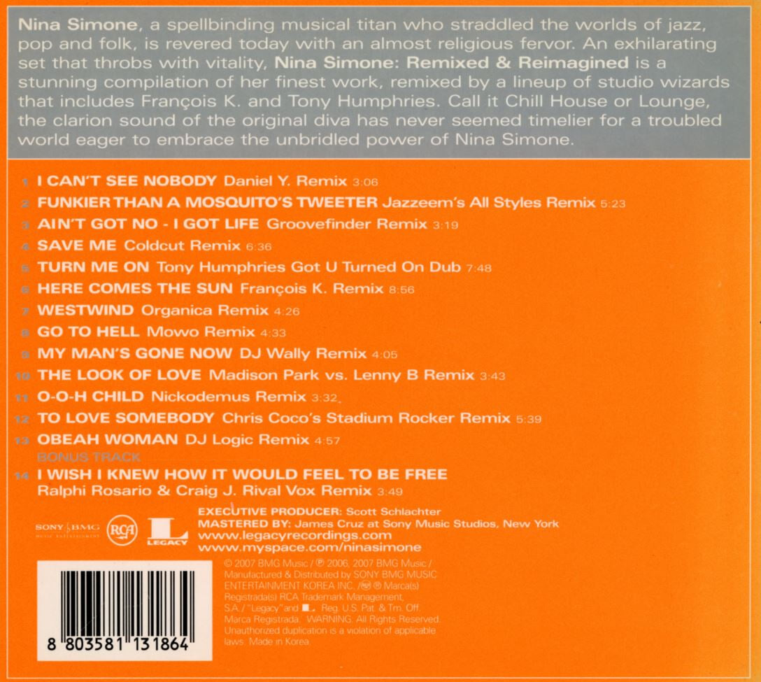 니나 사이몬 - Nina Simone - Remixed & Reimagined [디지팩] 