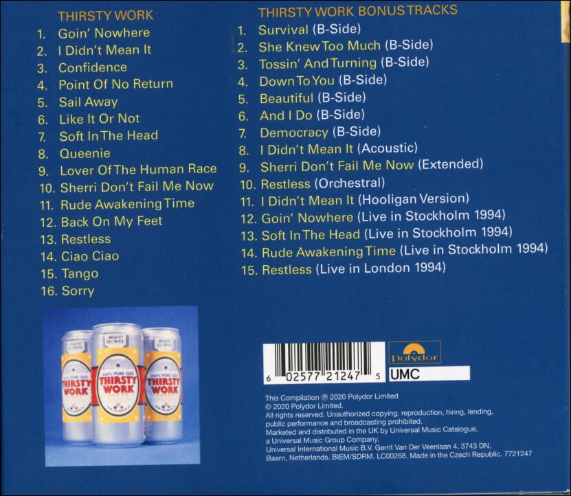 스테이터스 쿼 (Status Quo) - Thirsty Work(2CD)(체코 발매)