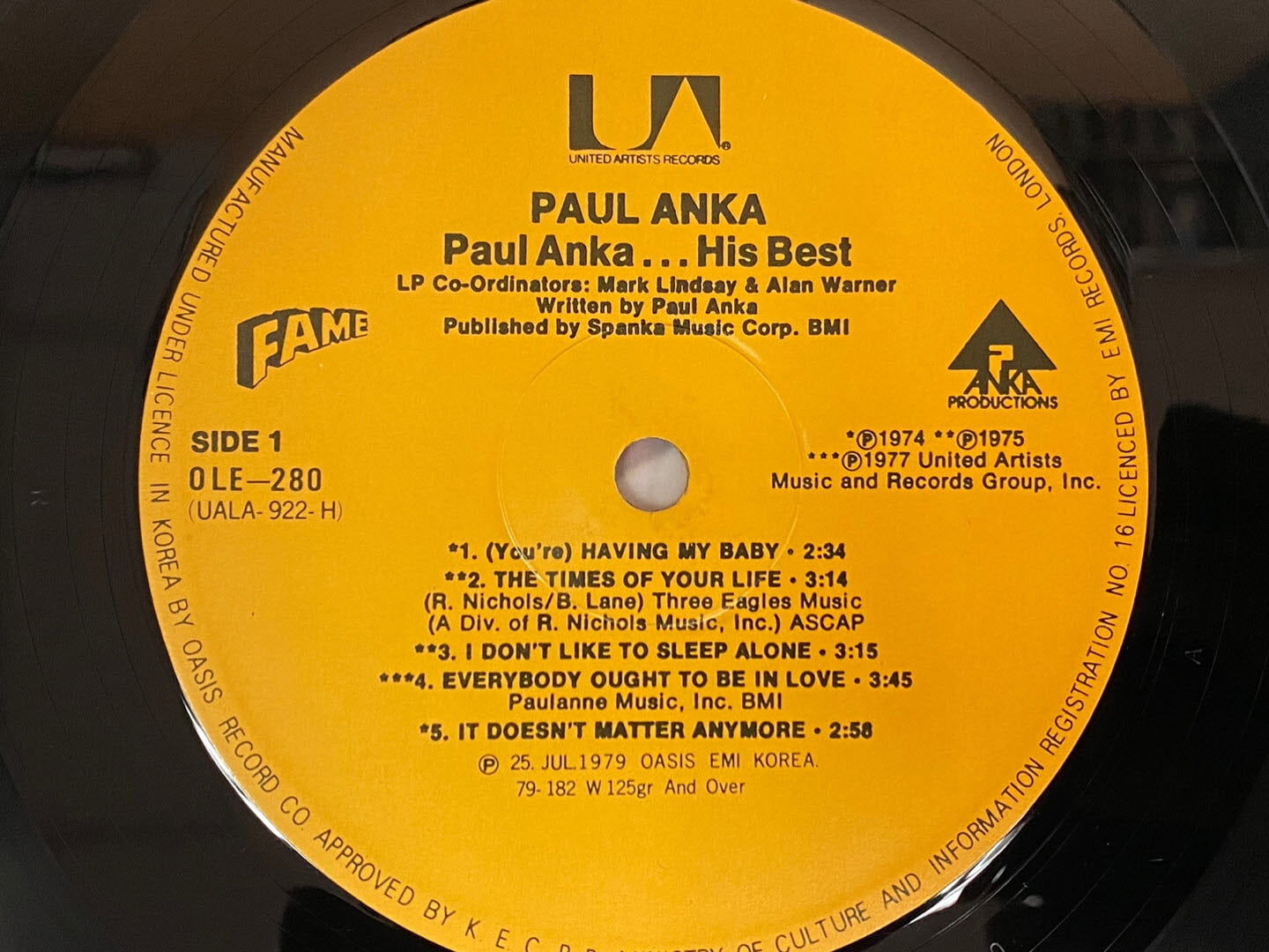 [LP] 폴 앵카 - Paul Anka - ... His Best LP [오아시스-라이센스반]