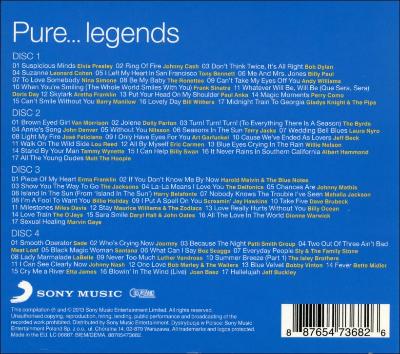 Pure... Legends - V.A (4CD)(EU발매)