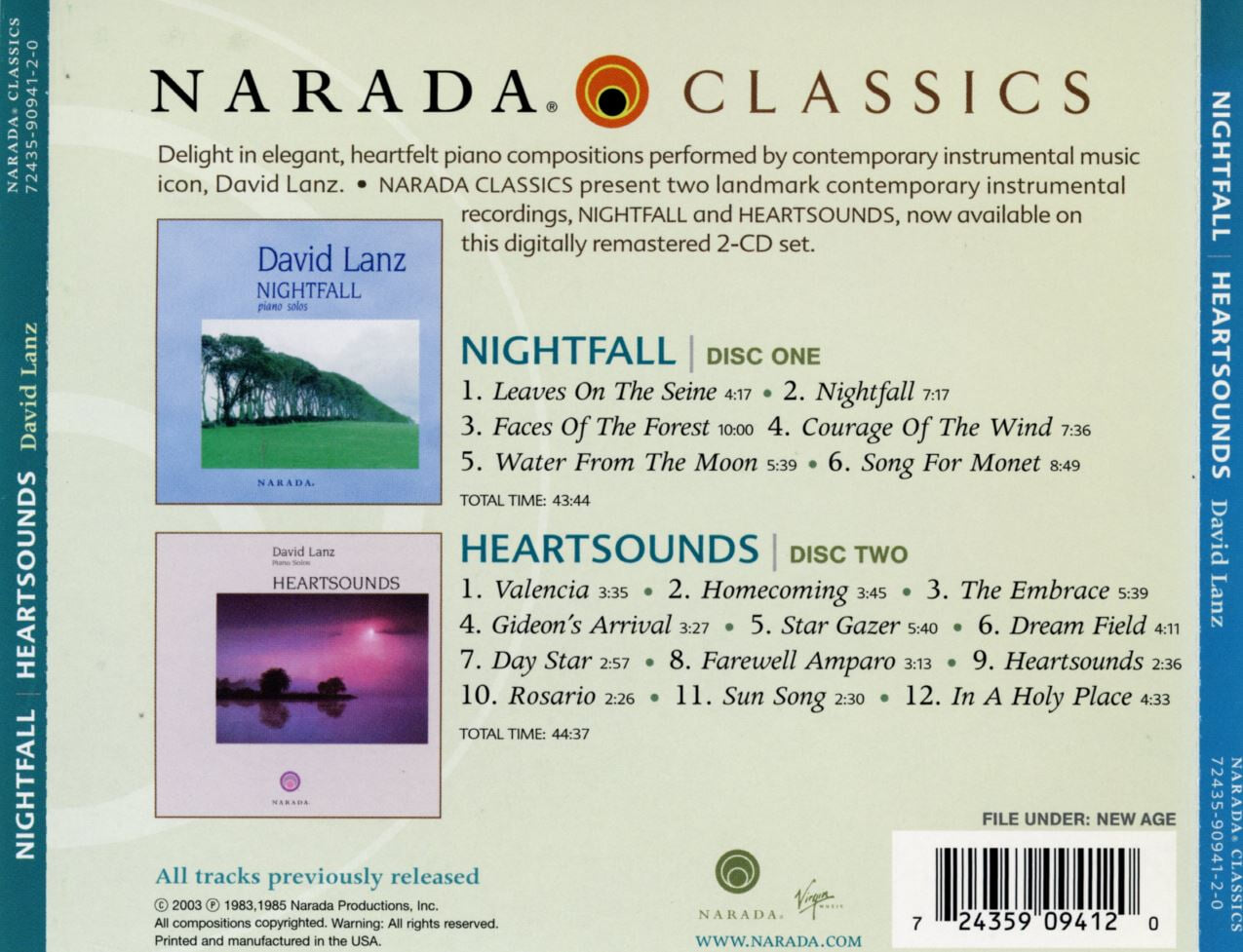 데이빗 란츠 - David Lanz - Nightfall , Heartsounds 2Cds [U.S발매]