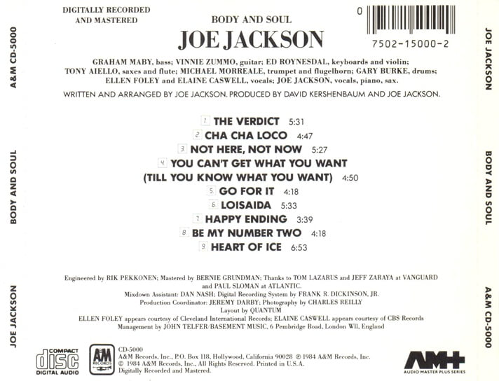 [수입] Joe Jackson - Body And Soul