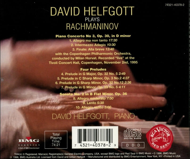 데이빗 헬프갓 (David Helfgott) : Plays Rachmaninoff (라흐마니노프)(US발매)