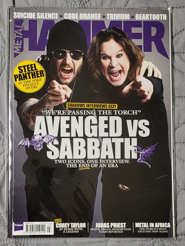 (락,메탈 잡지) METAL HAMMER 메탈햄머 / 메탈해머 Magazine 2017년 3월호 (Cover: Avenged Sevenfold, Ozzy)