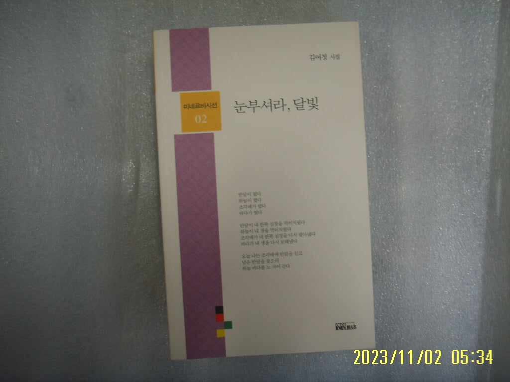 김여정 시집 / 연인엠앤비 / 눈부셔라 달빛 -08년.초판. 상세란참조