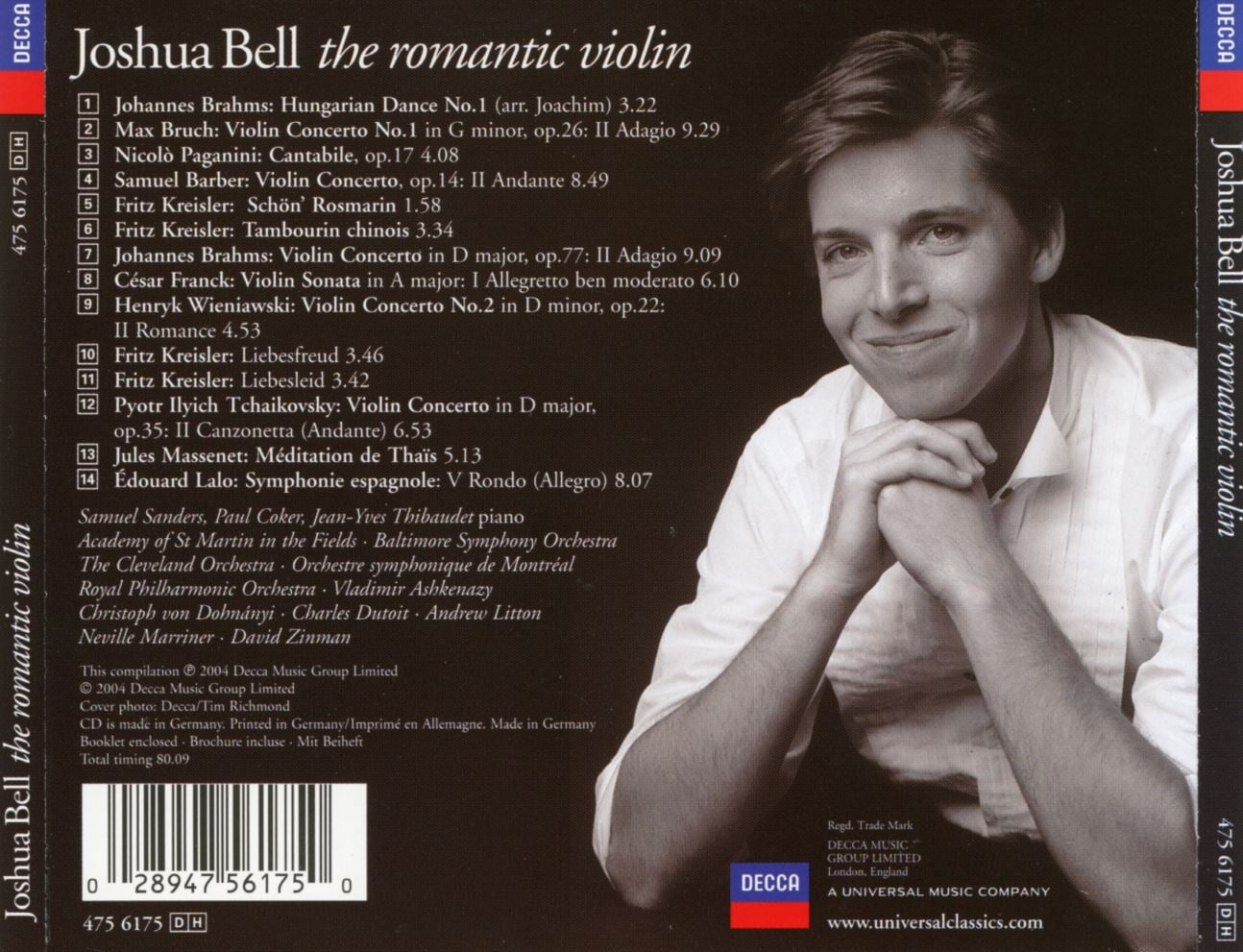 조슈아 벨 - Joshua Bell - The Romantic Violin [E.U발매]