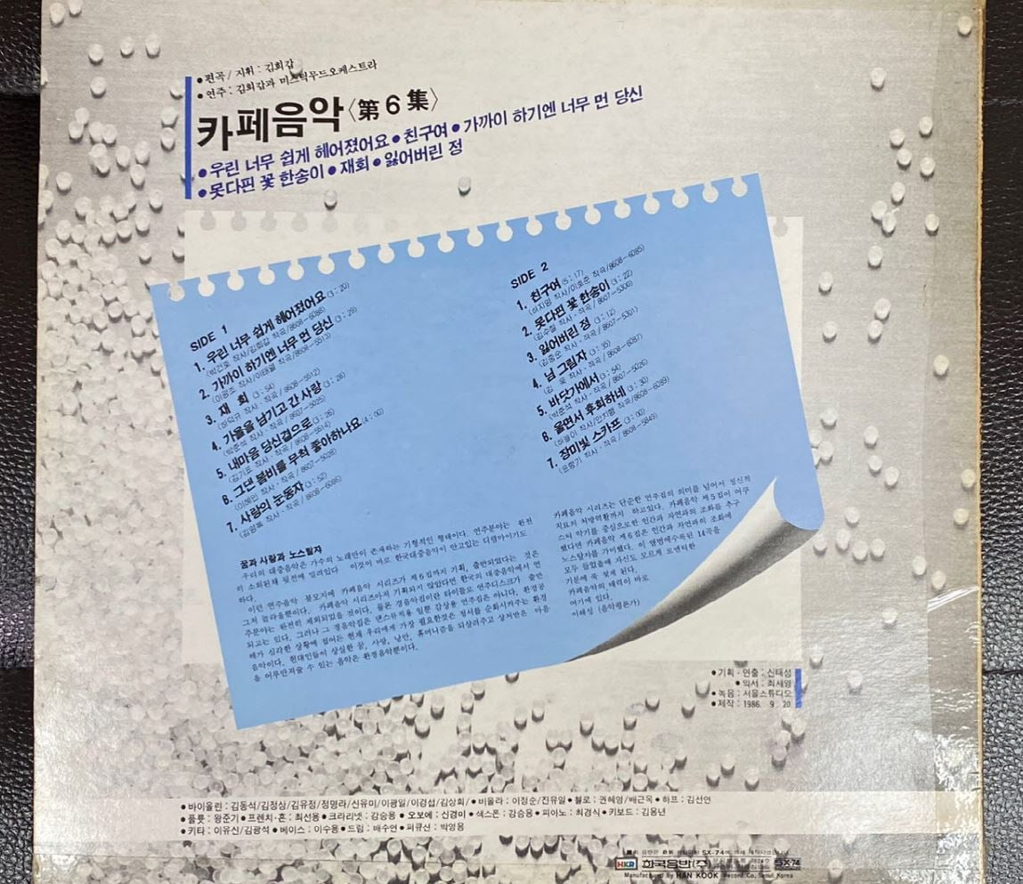 [LP] 김희갑 카페음악 제6집 - Cafe Music Vol.6 (우린 너무 쉽게 헤어졌어요) LP [한국 HC-200316]