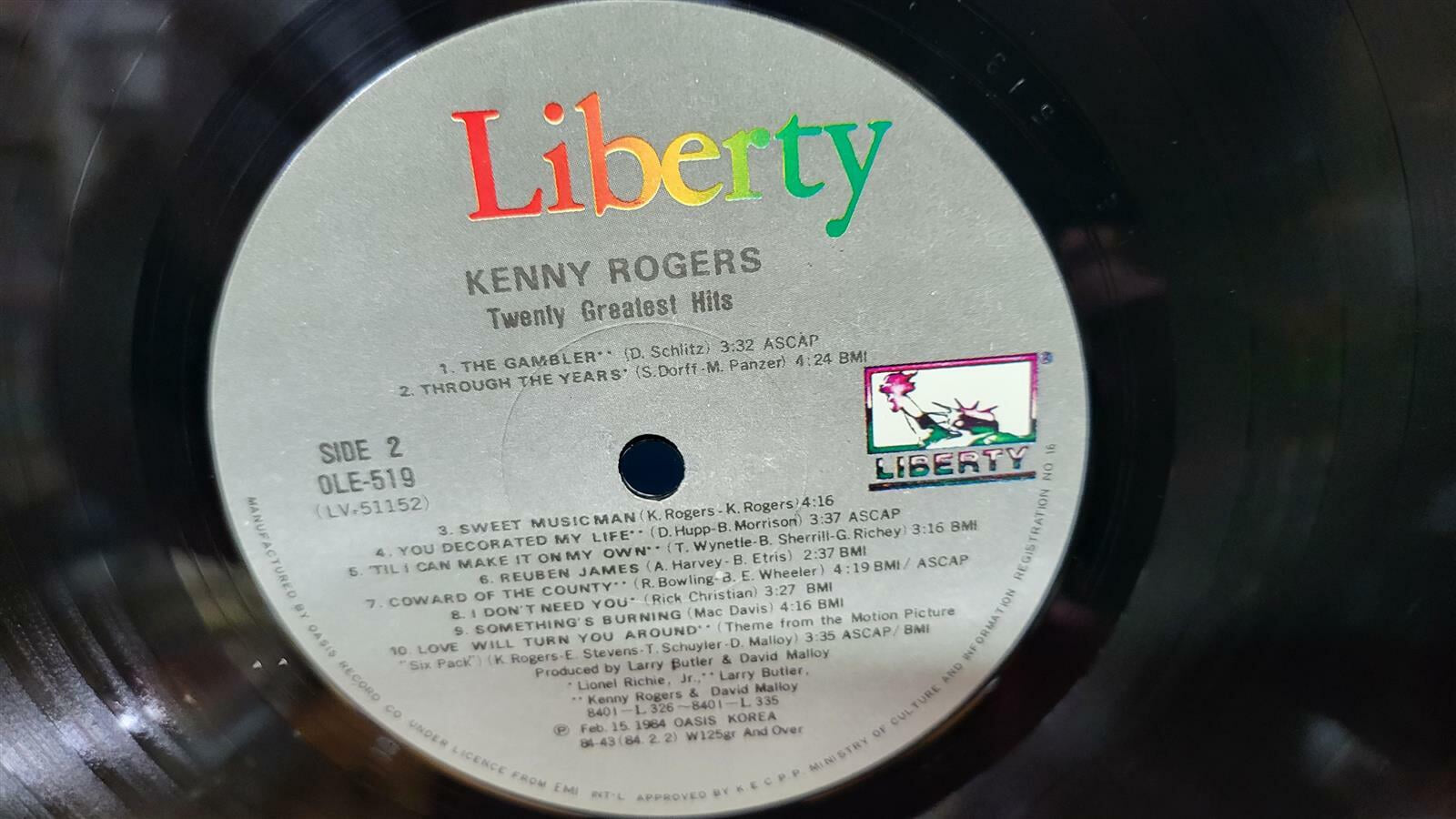 [LP] Kenny Rogers ?? Twenty Greatest Hits