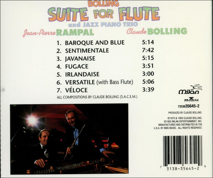 클로드 볼링 (Claude Bolling) - Suite For Flute And Jazz Piano Trio (US발매)