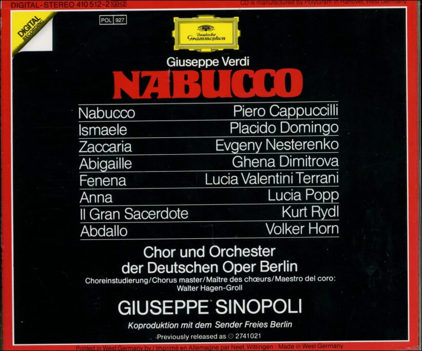 Verdi : 나부코 (Nabucco) - 시노폴리 (Giuseppe Sinopoli)(2CD)
