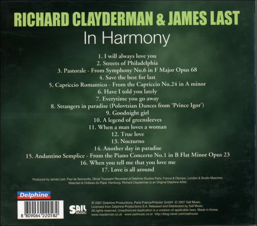 리처드 클레이더만 (Richard Clayderman),제임스 라스트 (James Last) -  In Harmony