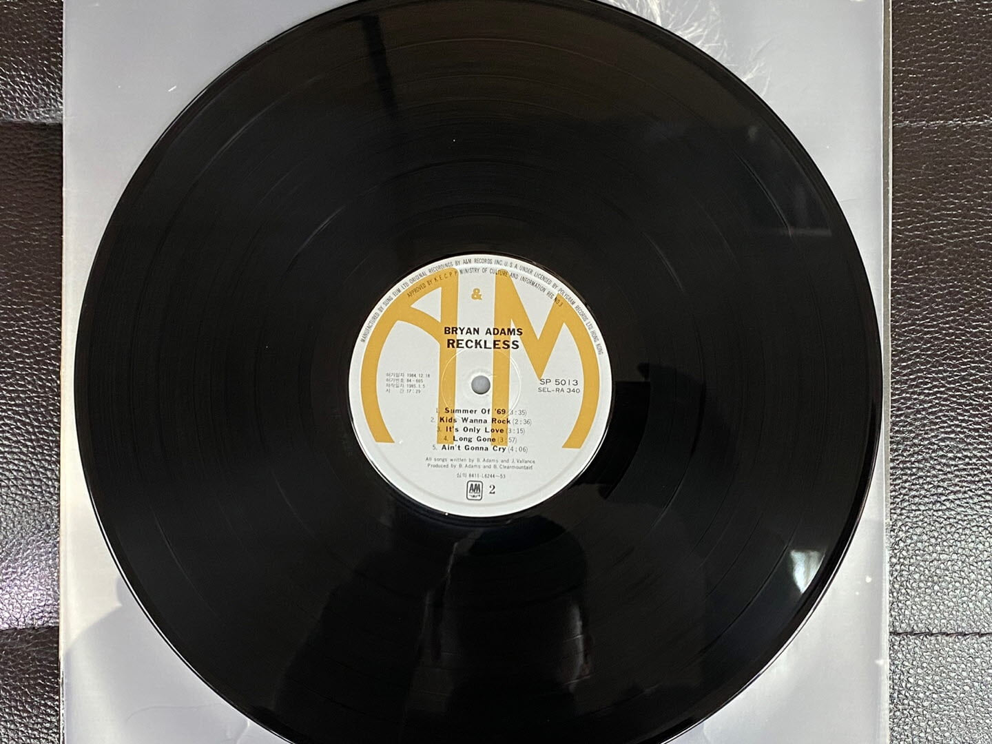 [LP] 브라이언 아담스 - Bryan Adams - Reckless LP [성음-라이센스반]