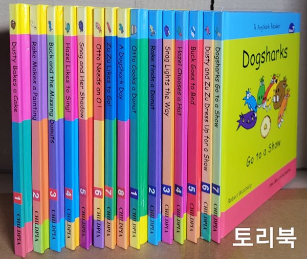 A Dogshark Reader Blue1-7/Red1-8 도그샤크 읽기 생활영어 동화 양장본 전15권(CD는 없습니다.)