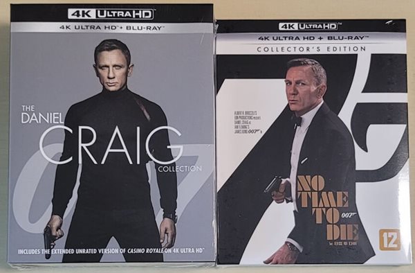[4K 블루레이] 다니엘 크레이그 4-Movie 콜렉션 + 007 노 타임 투 다이 : 콜렉터스 에디션 슬립케이스 스틸북 한정판 (3disc: 4K UHD + 2D + 보너스BD)