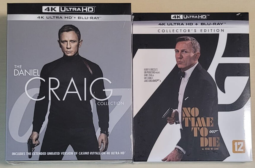 [4K 블루레이] 다니엘 크레이그 4-Movie 콜렉션 + 007 노 타임 투 다이 : 콜렉터스 에디션 슬립케이스 스틸북 한정판 (3disc: 4K UHD + 2D + 보너스BD)