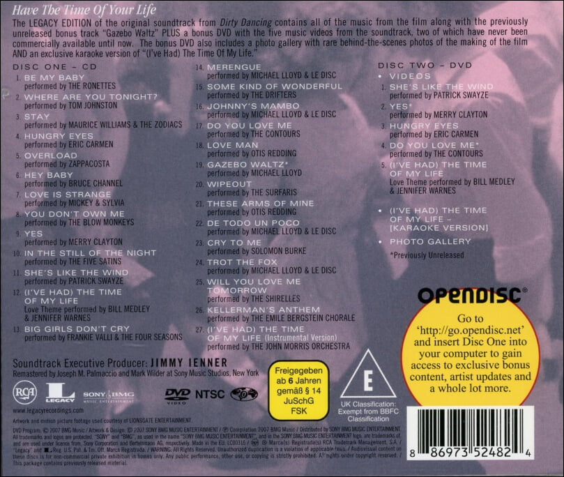 더티 댄싱 (Dirty Dancing) - OST+DVD (US발매)