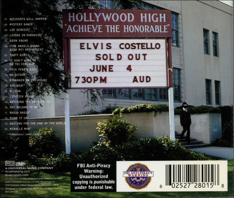 엘비스 코스텔로(Elvis Costello) And The Attractions - Live At Hollywood High(US발매)