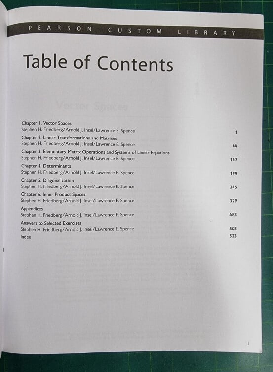 [복사제본] Linear Algebra : Pearson New International Edition (Paperback, 4 ed) / 로렌스 E. 스펜스, 아놀드 J. 인셀, 스티븐 H. 프리드버그 (지은이) | Pearson Education Limited [영어원서 / 상급] - 실사진