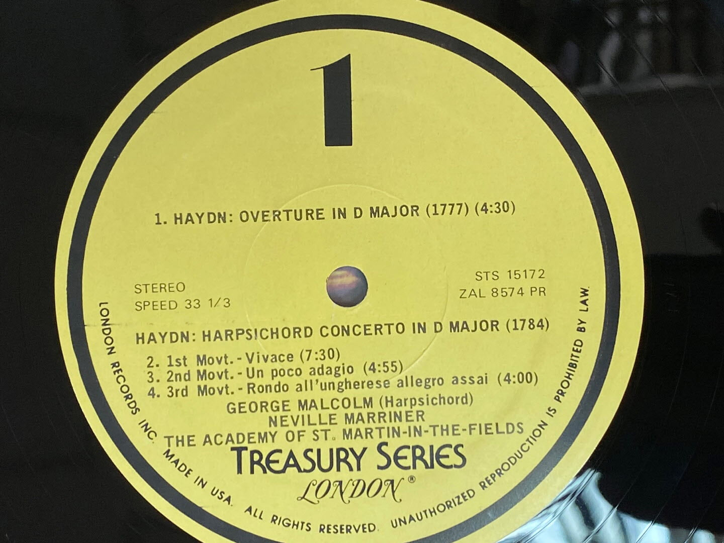 [LP] 조지 맬컴 - George Malcolm - Bach,Haydn Harpsichord Concertos,Overture In D LP [U.S반]