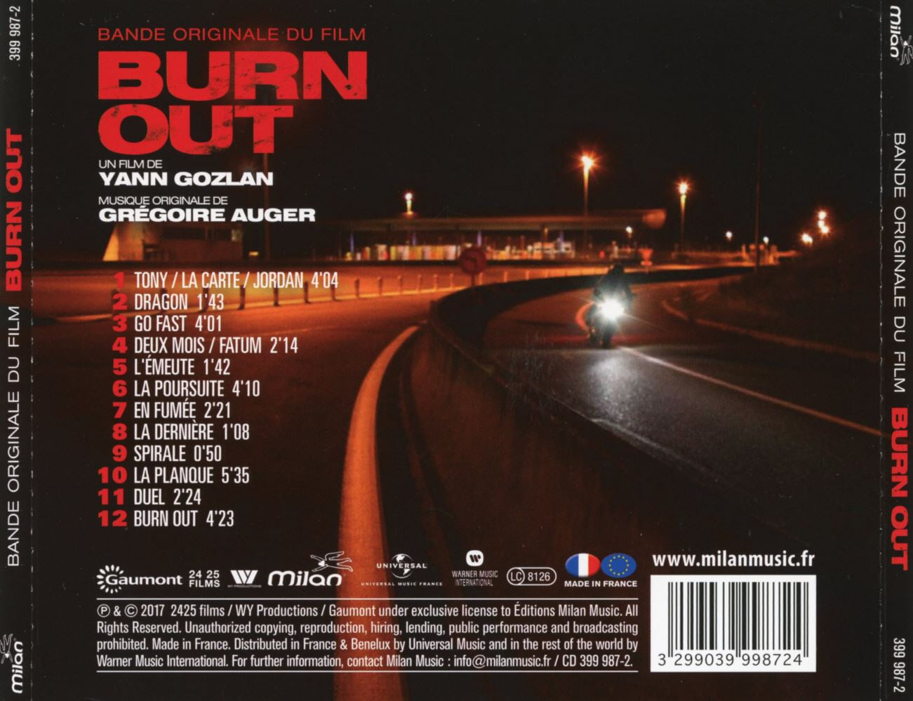 번 아웃 - Burn Out OST [프랑스발매]