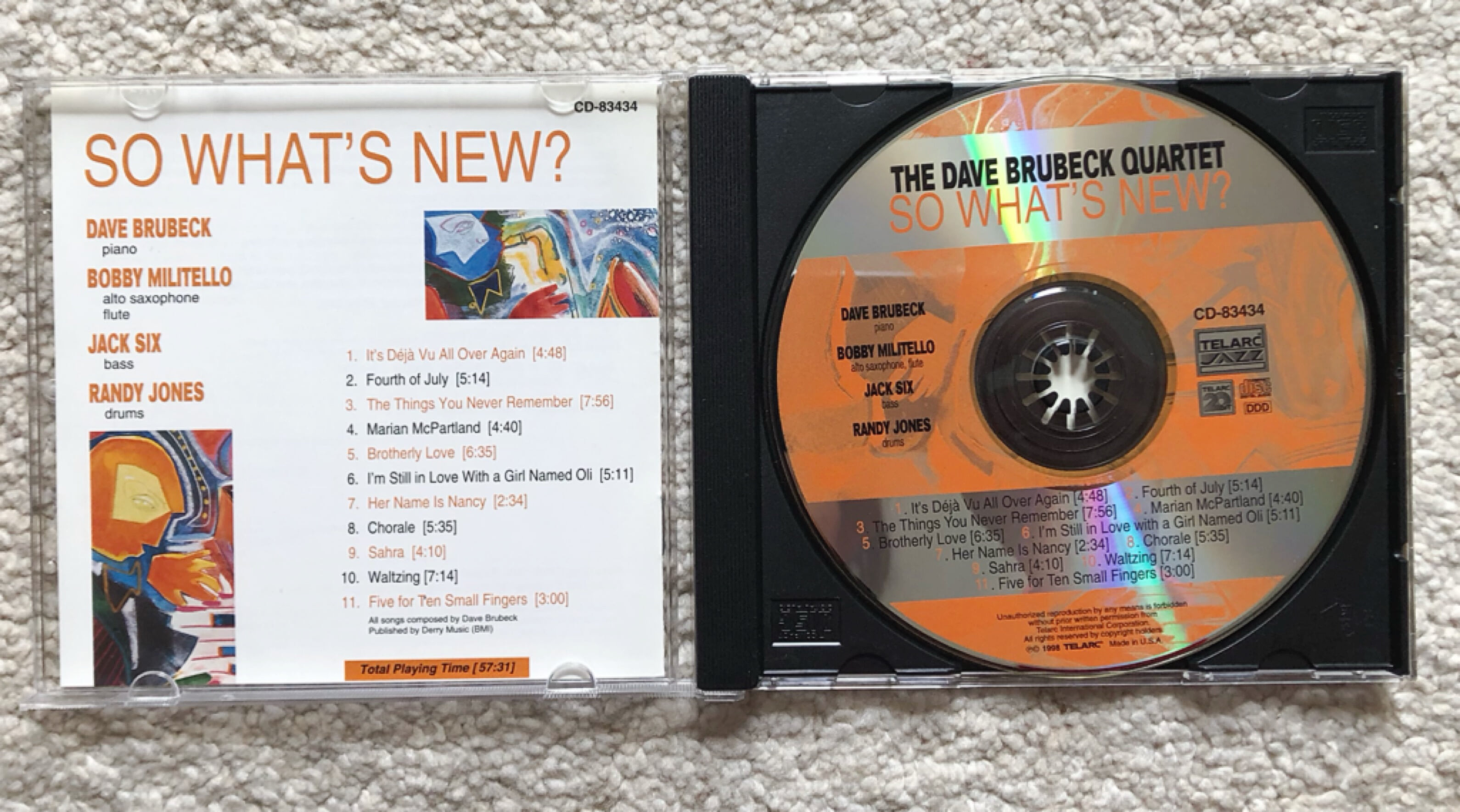 수입반 THE DAVE BRUBECK QUARTET CD-83434 (US발매) 