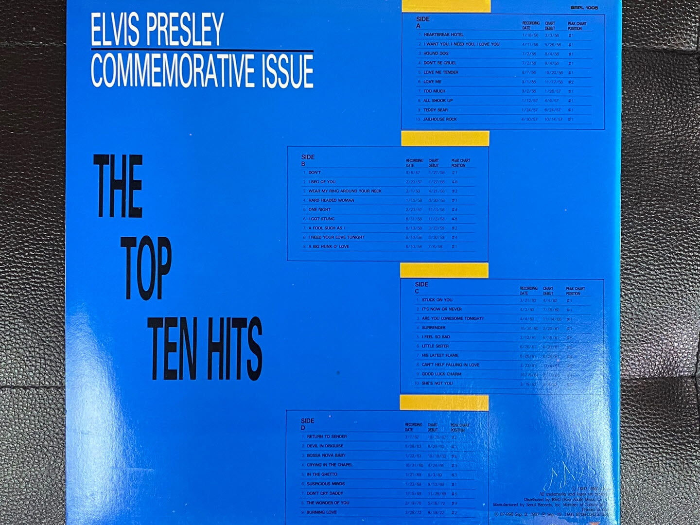 [LP] 엘비스 프레슬리 - Elvis Presley - The Top Ten Hits 2Lps [서울-라이센스반]