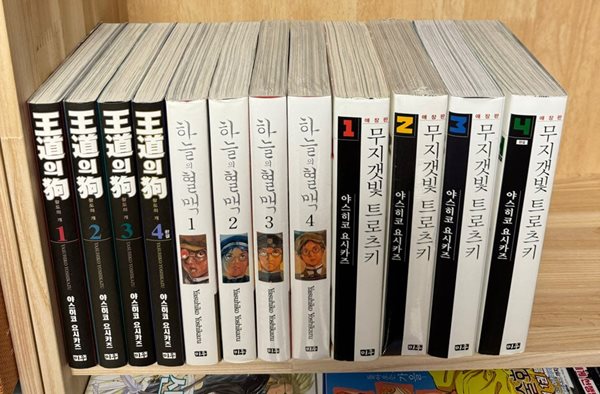 (개인소장용) 야스히코 요시카즈 3부작(무지갯빛 트로츠키 1-4+왕도의 개 1-4+하늘의 혈맥 1-4) 총 12권 일괄 세트