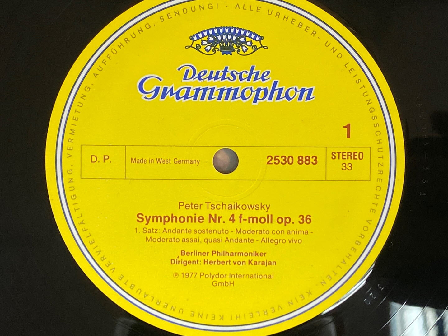 [LP] 카라얀 - Karajan - Tchaikovsky Symphonie Nr.4 F-moll Op.36 LP [1977] [독일반]