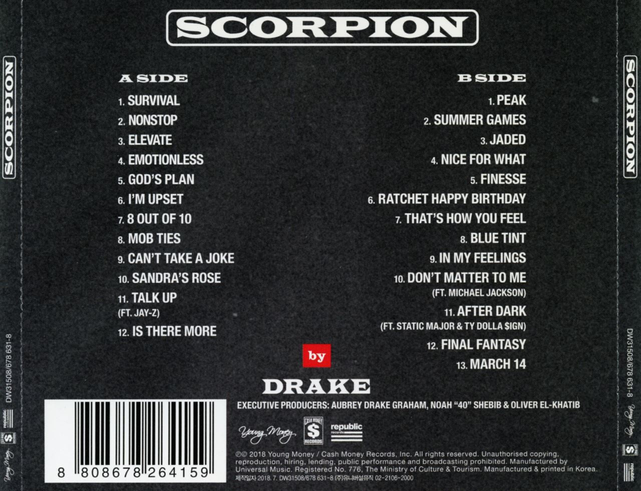 드레이크 - Drake - Scorpion 2Cds