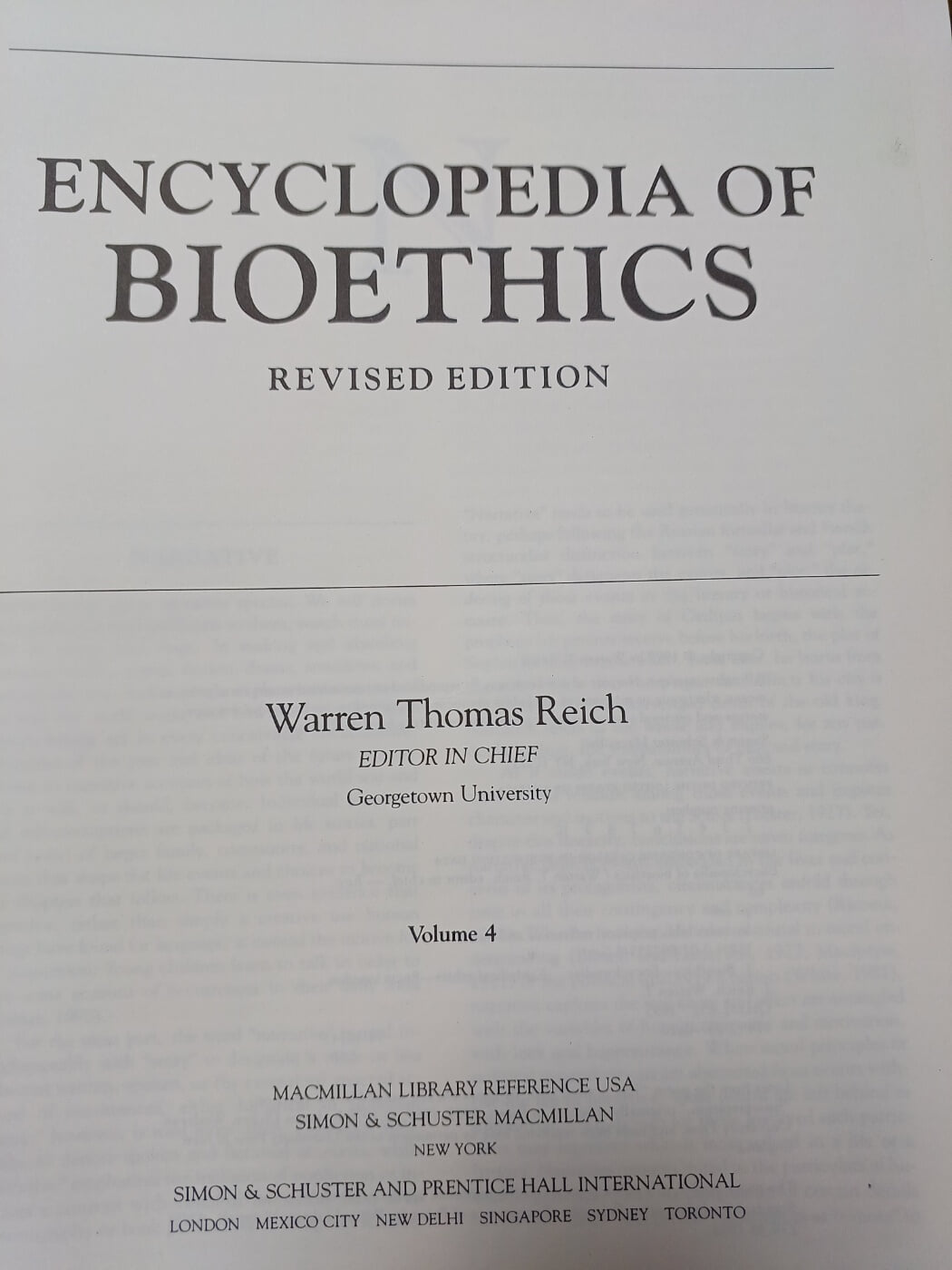 encyclopedia of bioethics-2rd(개정판)1~5권 세트(영어원서)