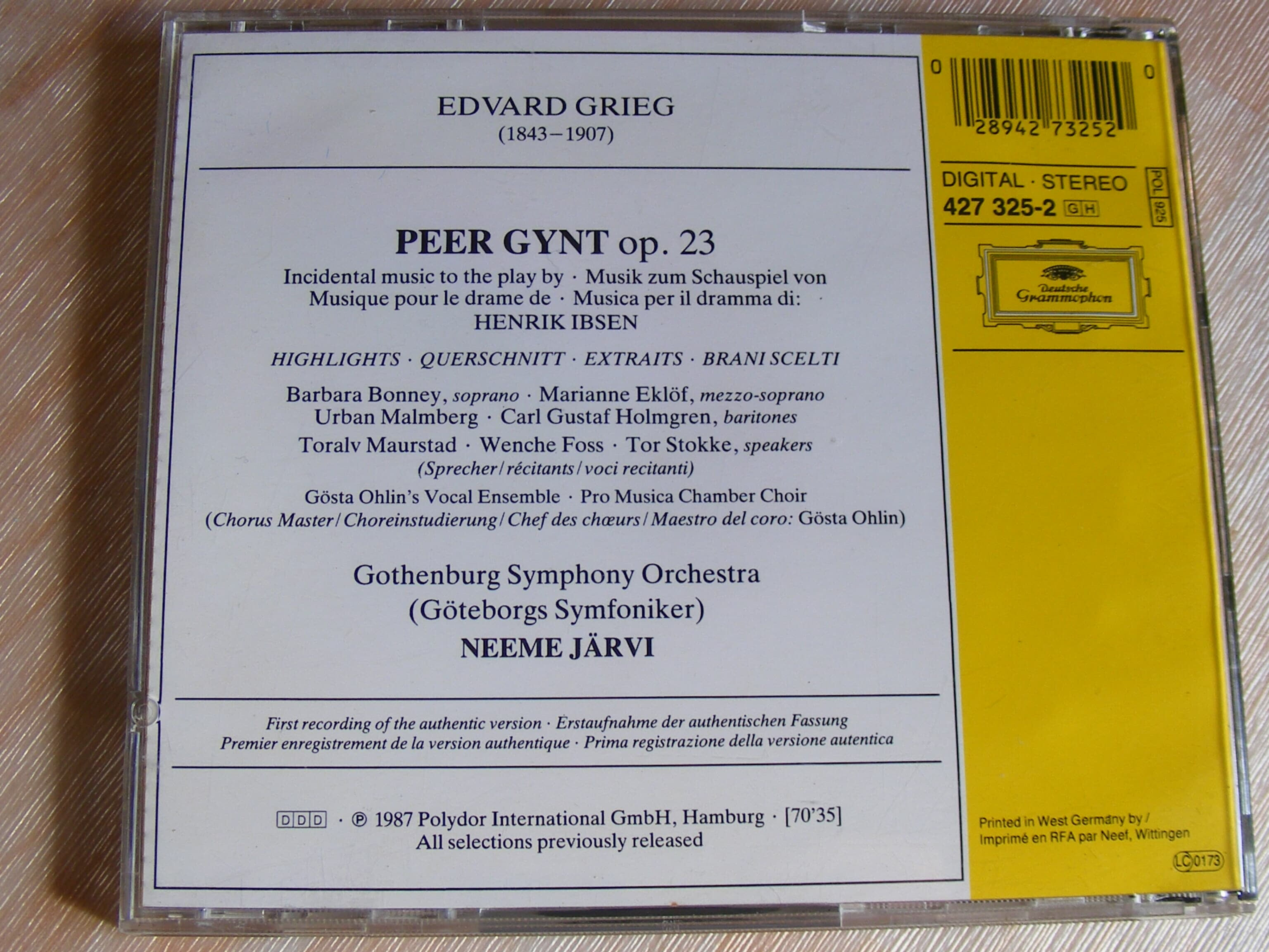 Edvard Grieg - Peer Gynt /Neeme Jarvi