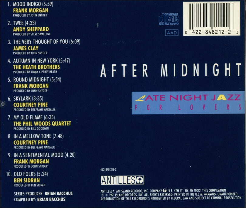 After Midnight - Late Night Jazz For Lovers : V.A(US발매)