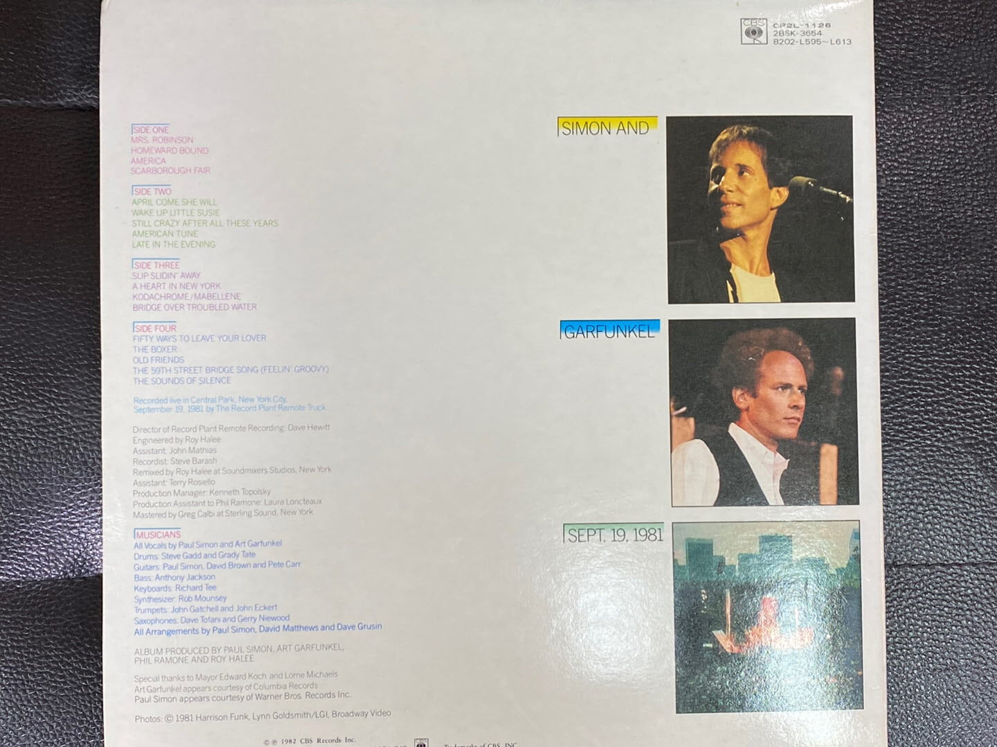 [LP] 사이먼 앤 가펑클 - Simon & Garfunkel - The Concert In Central Park 2Lps [CBS-라이센스반]