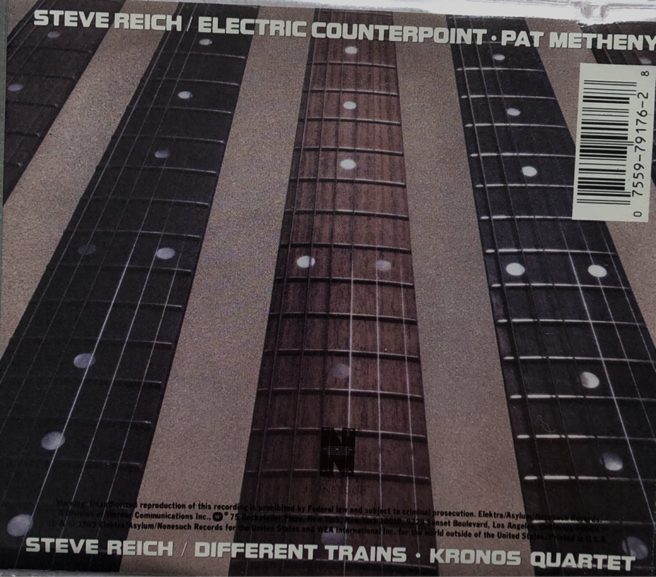 수입반  STEVE REICH /KRONOS QUARTET / PAT METHENY   9 79176-2  (US발매)