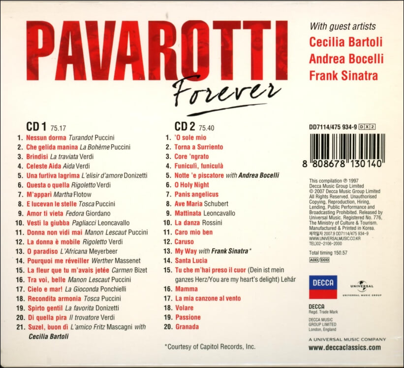 파바로티 (Luciano Pavarotti) -  Forever (2CD)