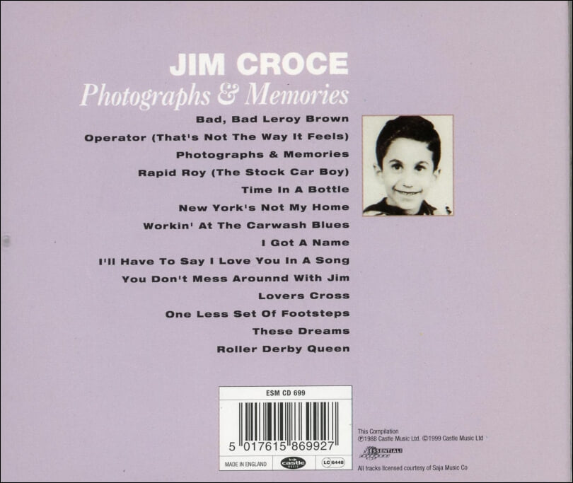 짐 크로스 (Jim Croce) - Photographs & Memories (UK발매)