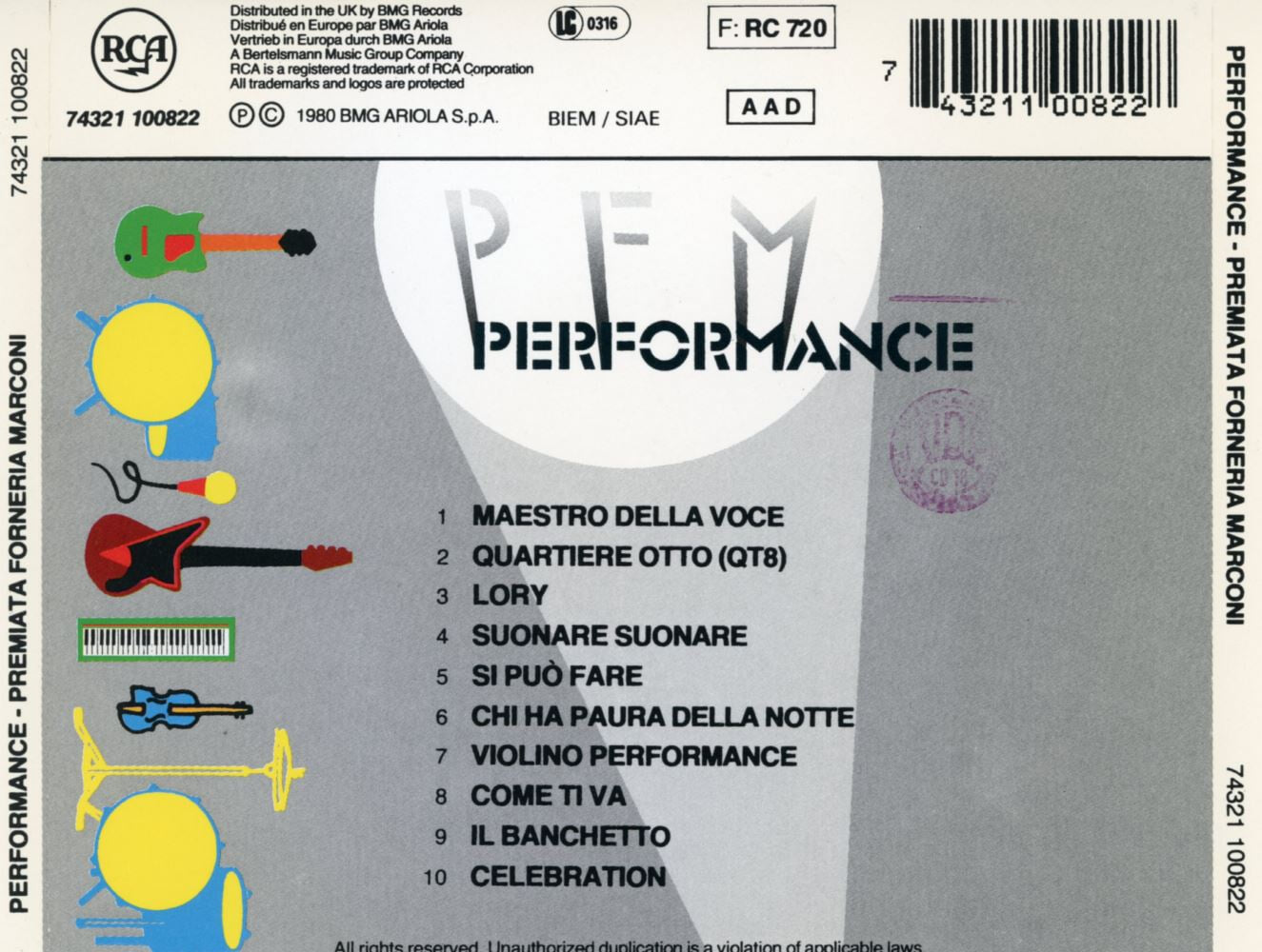 피에프엠 - Premiata Forneria Marconi (PFM) - Performance [E.U발매]