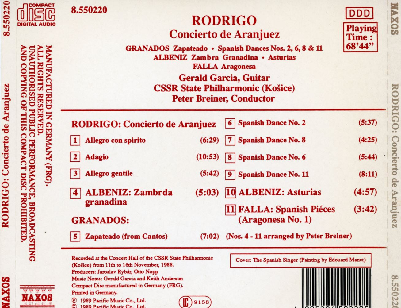제랄드 가르시아 - Gerald Garcia - Rodrigo,Albeniz,Falla,Granados Concierto De Aranjuez [독일발매]
