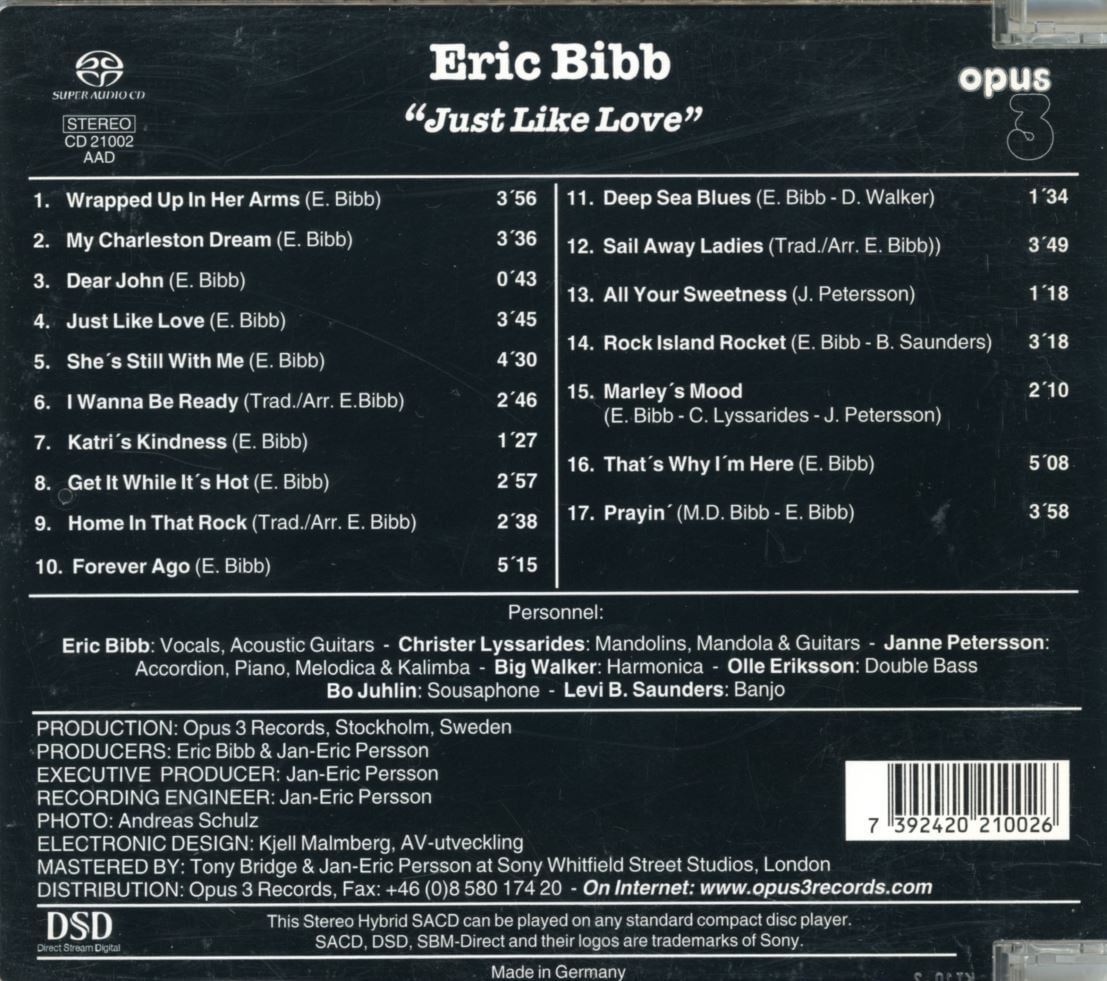 에릭 빕 - Eric Bibb - Just Like Love [SACD] [독일발매]