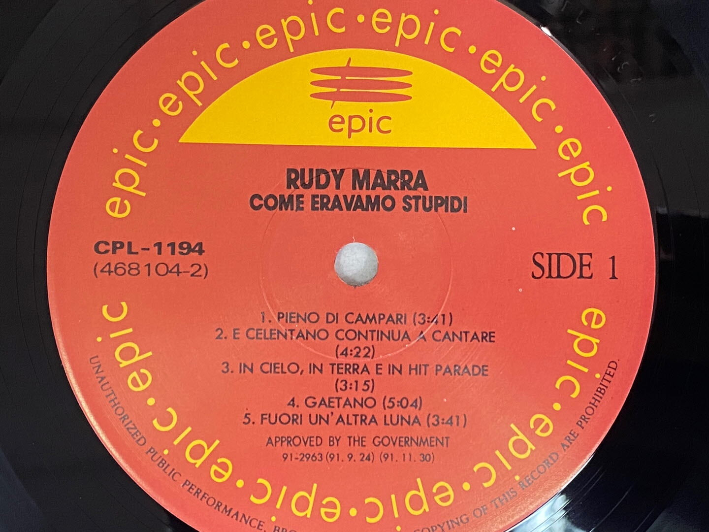 [LP] 루디 마라 - Rudy Marra - Come Eravamo Stupidi LP [Epic-라이센스반]