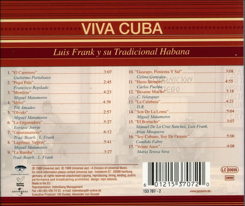 Luis Frank Y Su Tradicional Habana -  Viva Cuba(EU발매)