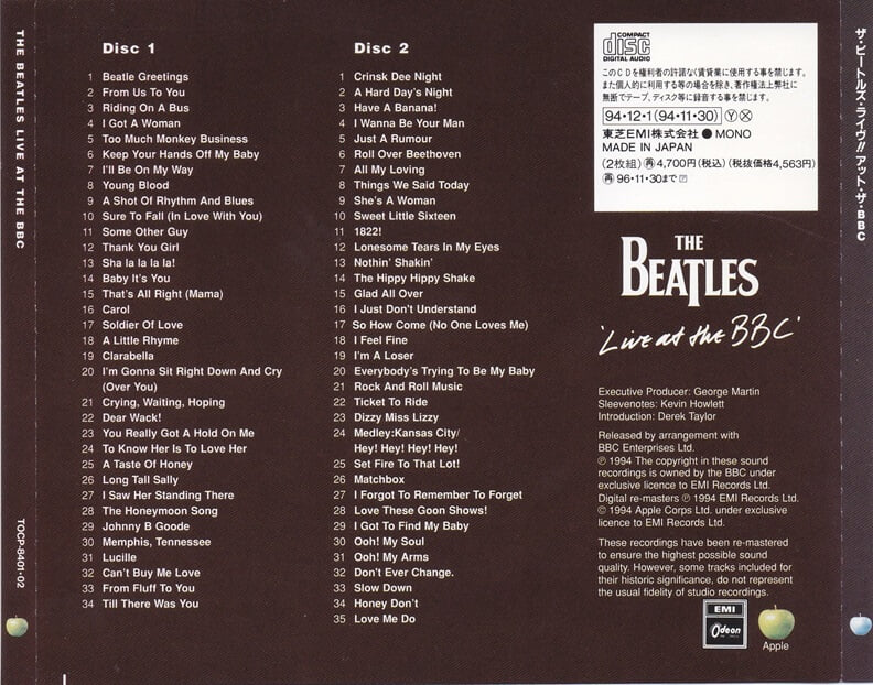 [일본반] The Beatles - Live At The BBC (2CD)