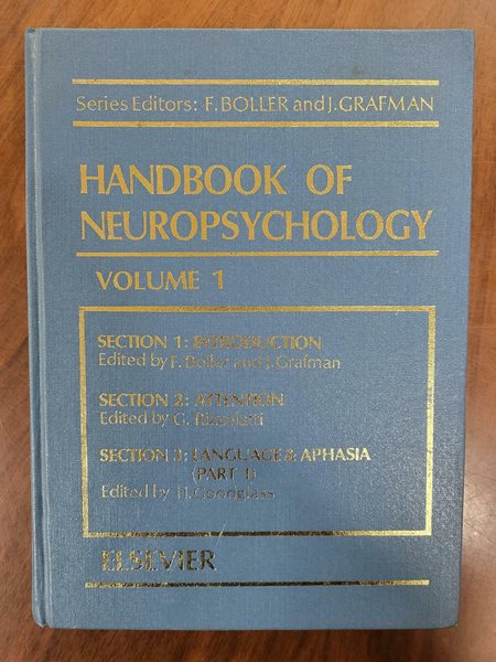 HANDBOOK OF NEUROPSYCHOLOGY VOLUME 1