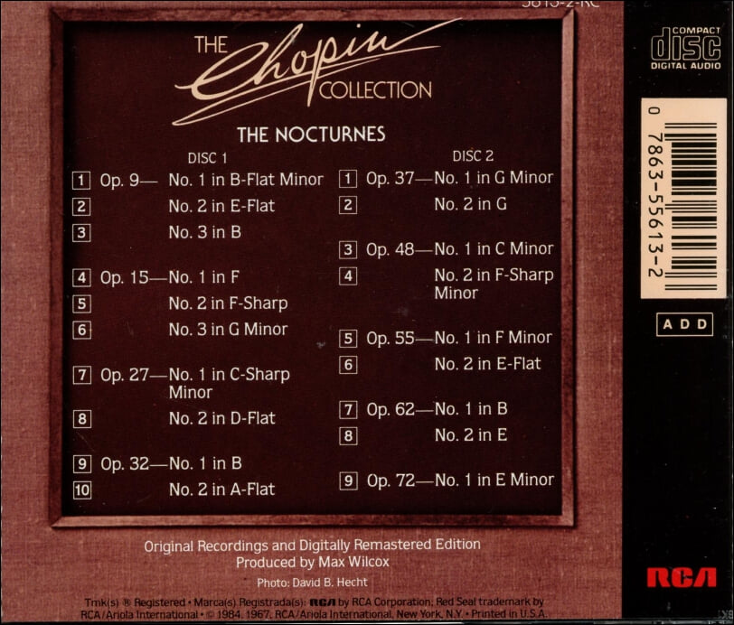Chopin : The Nocturnes - 루빈스타인 (Arthur Rubinstein)(2CD)(US발매)
